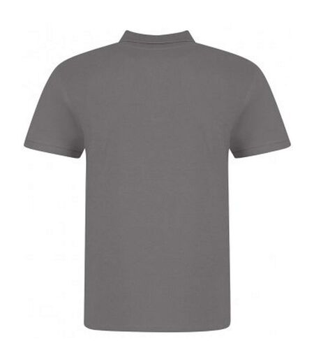 Awdis Mens Piqu Cotton Short-Sleeved Polo Shirt (Charcoal Grey)