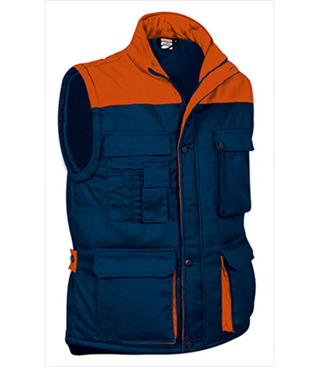 Gilet doudoune de travail sans manches - Homme - REF THUNDER - bleu marine orange