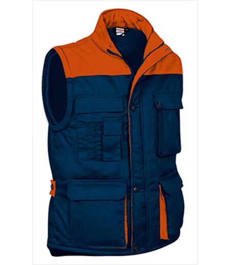 Veste de travail sans manches - Homme - REF THUNDER - bleu marine orange