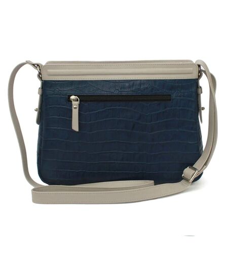 Eastern Counties Leather Crocodile Print Leather Purse (Blue/Ivory) (One Size) - UTEL407