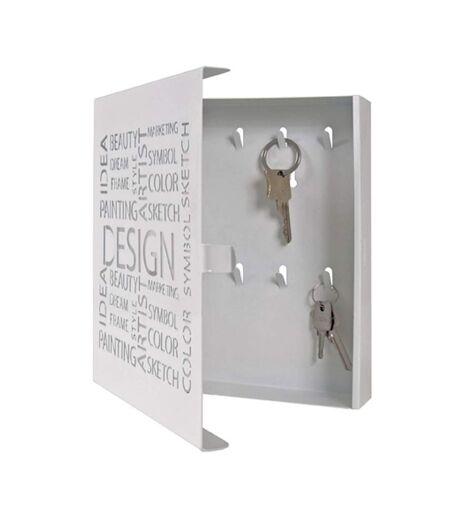 Boîte à Clés Métal Design 24cm Blanc
