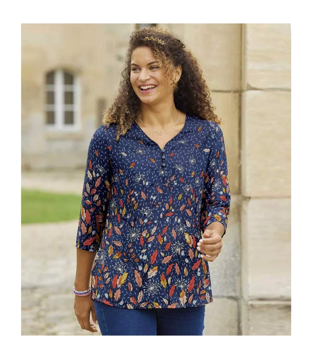 Blouse femme bleu marine Atlas For Women-2