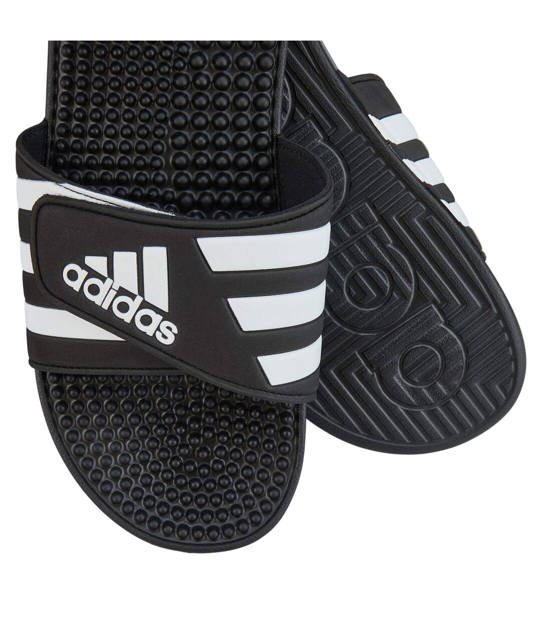 Mens Adissage Flip Flops Black Adidas-3
