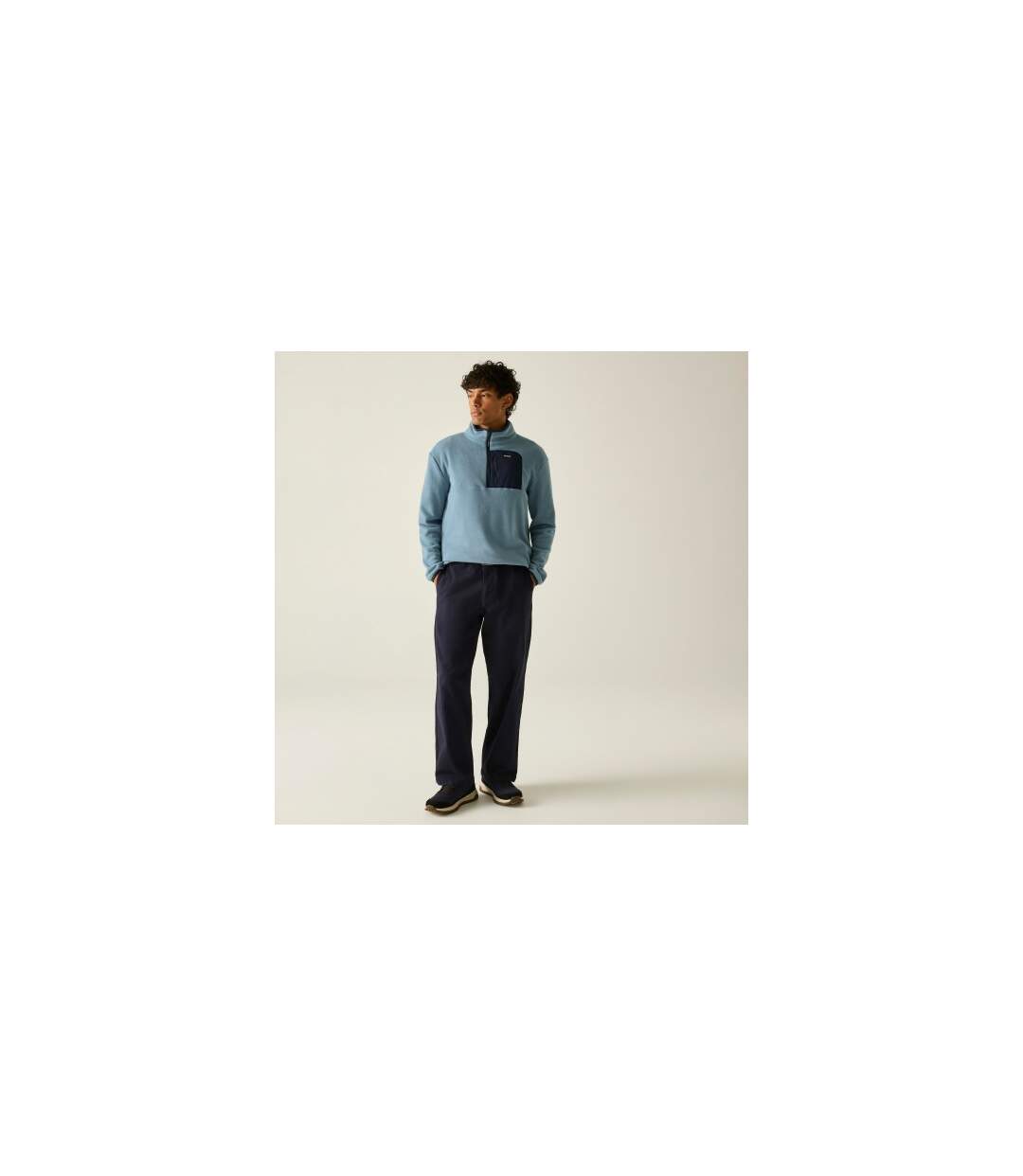 Mens Frankie Half Zip Fleece Top Dusky Blue Navy Regatta-1