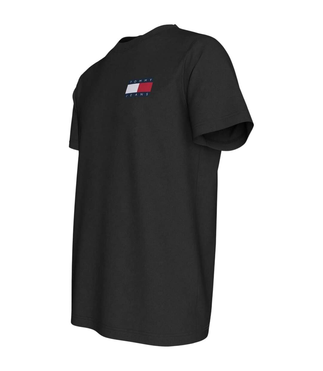Mens Flag Crew Neck Slim T-shirt Black Tommy Jeans-3