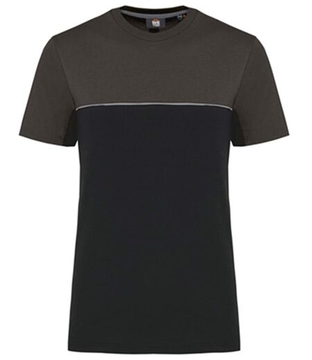 T-shirt de travail bicolore - Unisexe - WK304 - noir et gris foncé