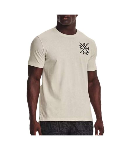 T-Shirt beige homme under armour destroy - l