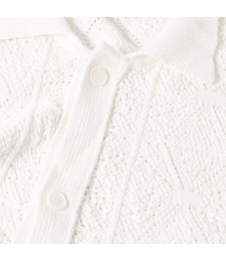 Cardigan Motif/style Tricot En Losanges Homme Blanc Hugo