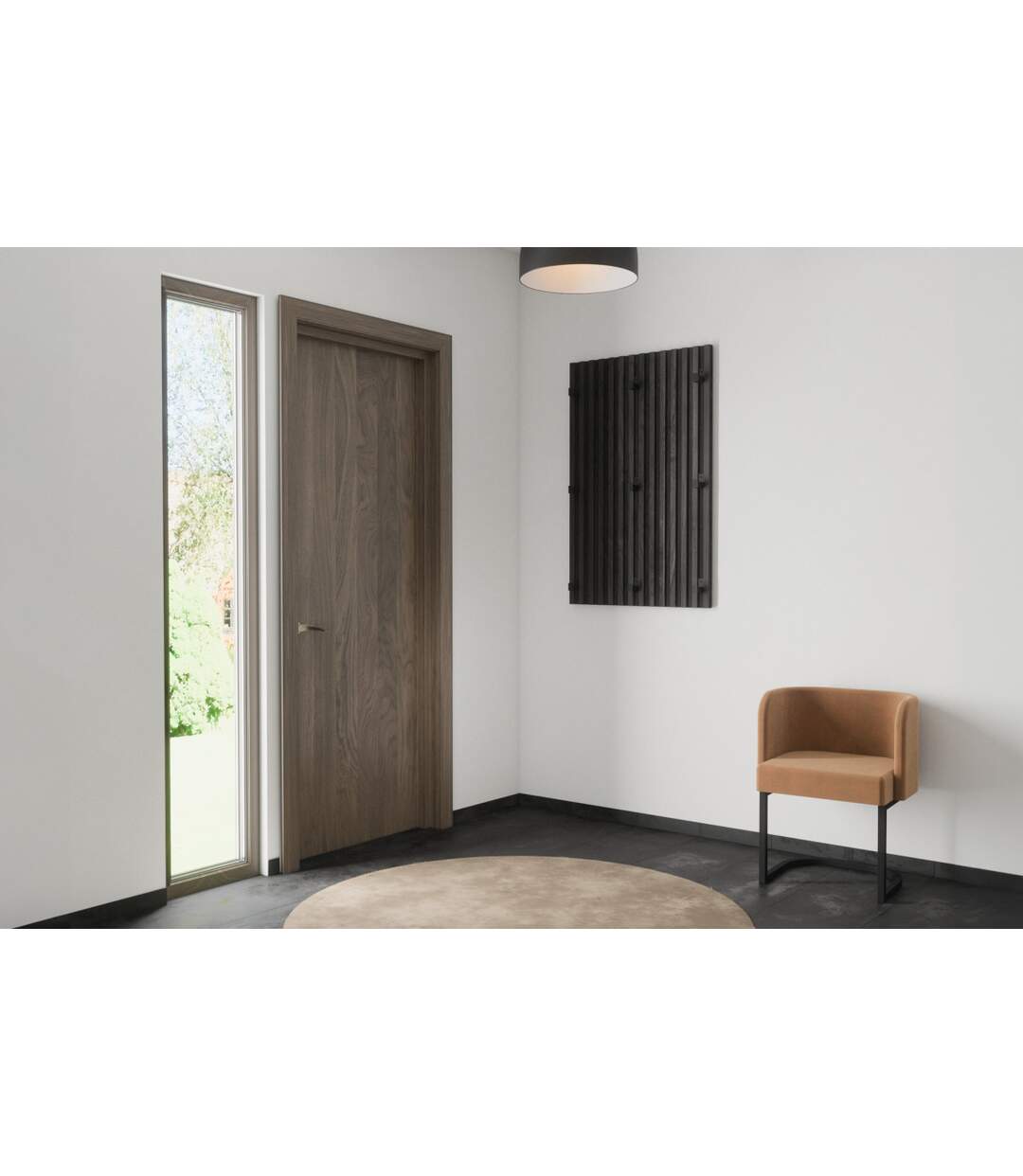 Panneau Mural Nervuré Nimes 114cm Marron Foncé-4