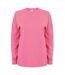 SF Unisex Adult Slogan Drop Shoulder Long-Sleeved T-Shirt (Bright Pink) - UTPC6039