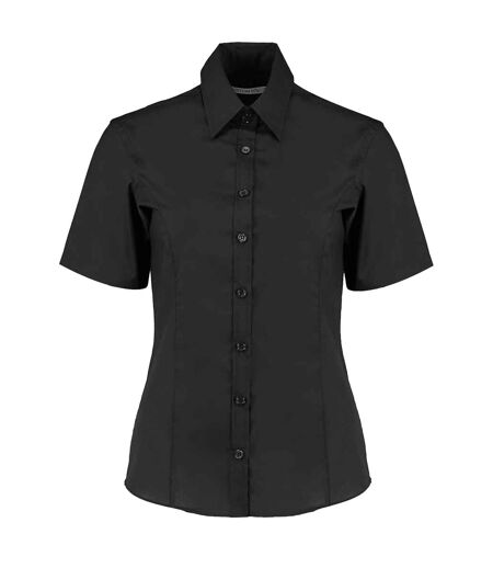 Chemisier Manches Courtes Commerce Femme Noir Kustom Kit