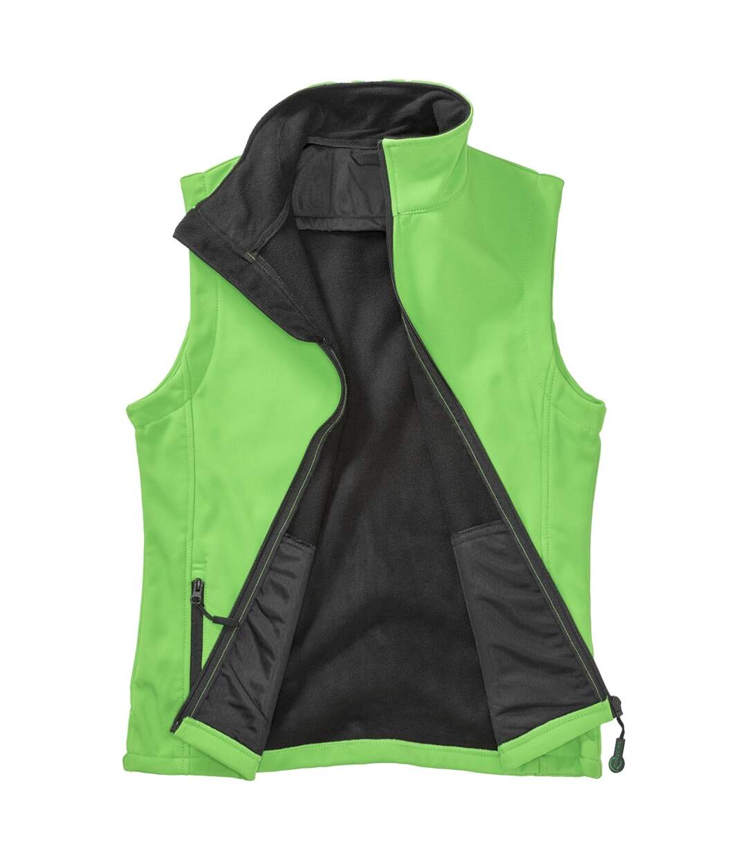 Womens/ladies Softshell Body Warmer Vivid Green Black Result-1