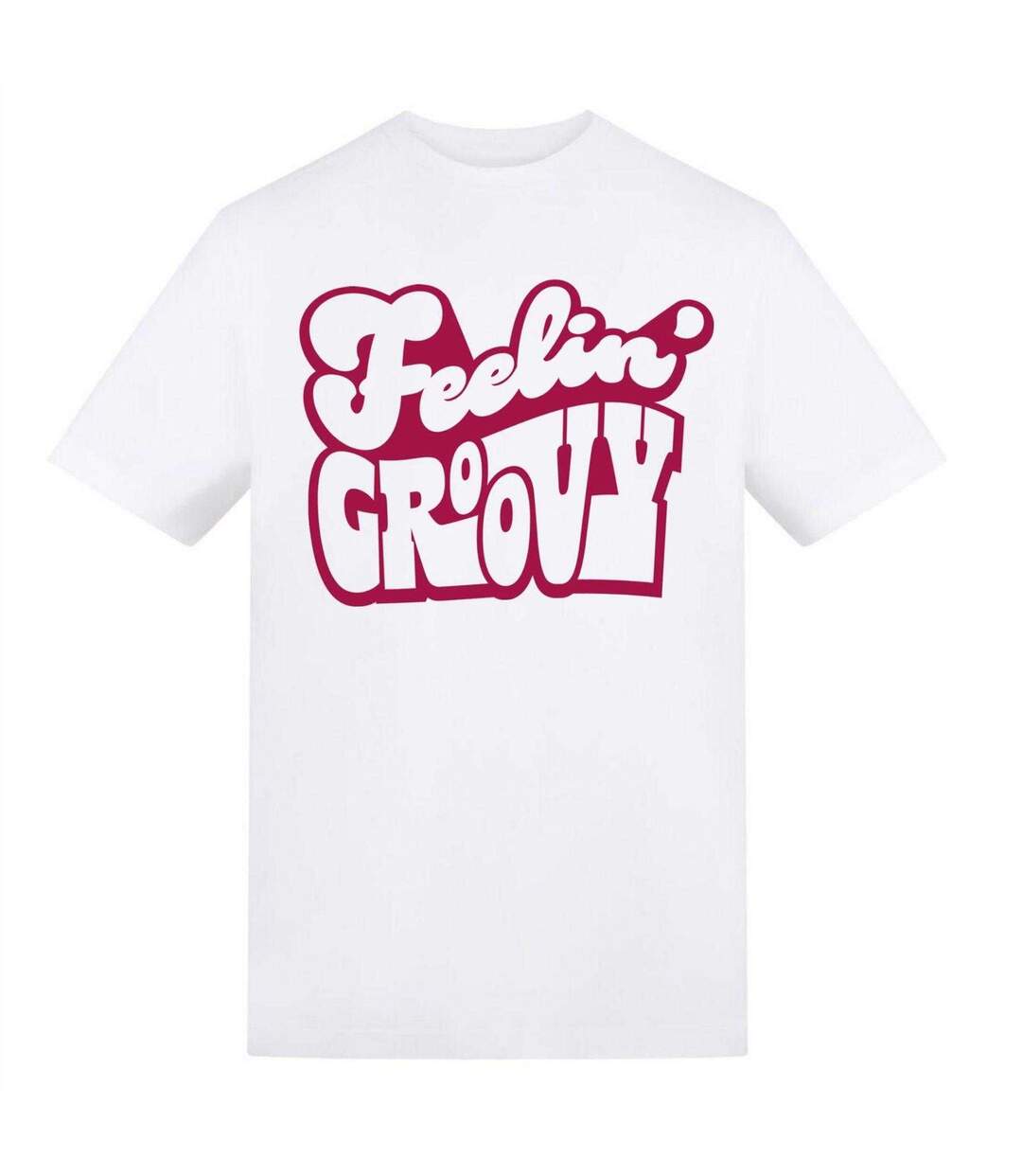 Mens Feelin Groovy T-shirt White AWD-1