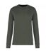 Unisex adult eco friendly crew neck sweatshirt dark khaki Kariban