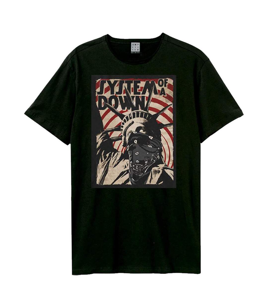 T-shirt Style System Of A Down Statue Of Liberty Adulte Noir Amplified-1