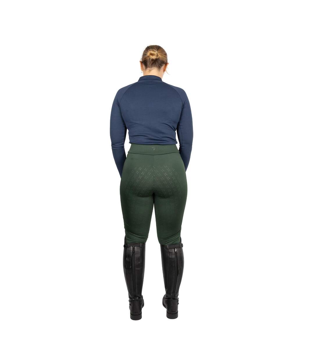 Womens/ladies Melton Horse Riding Tights Forest Green Hy-3