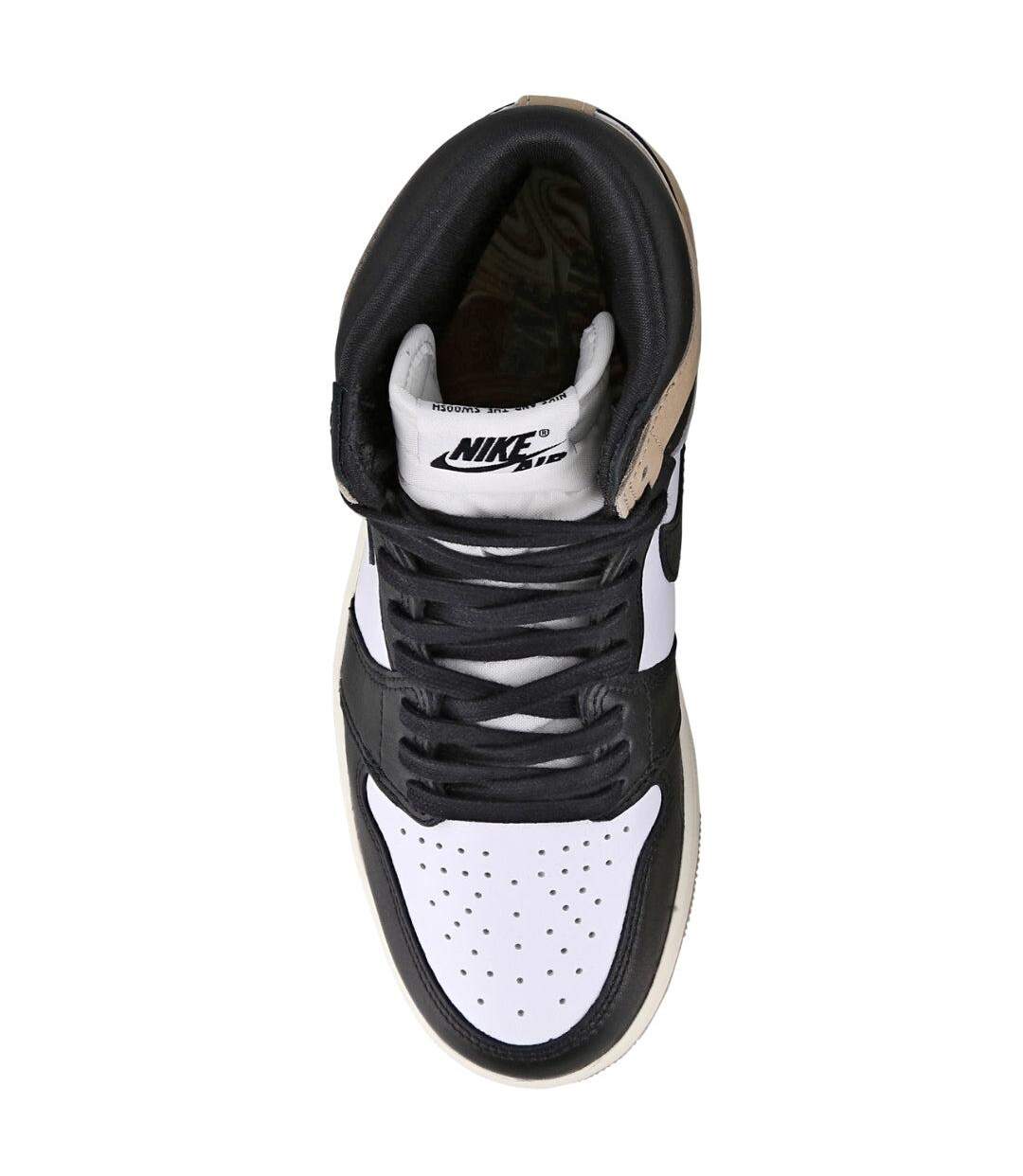 Womens/ladies Air Jordan 1 Retro Leather High Cut Trainers Brown Nike-4