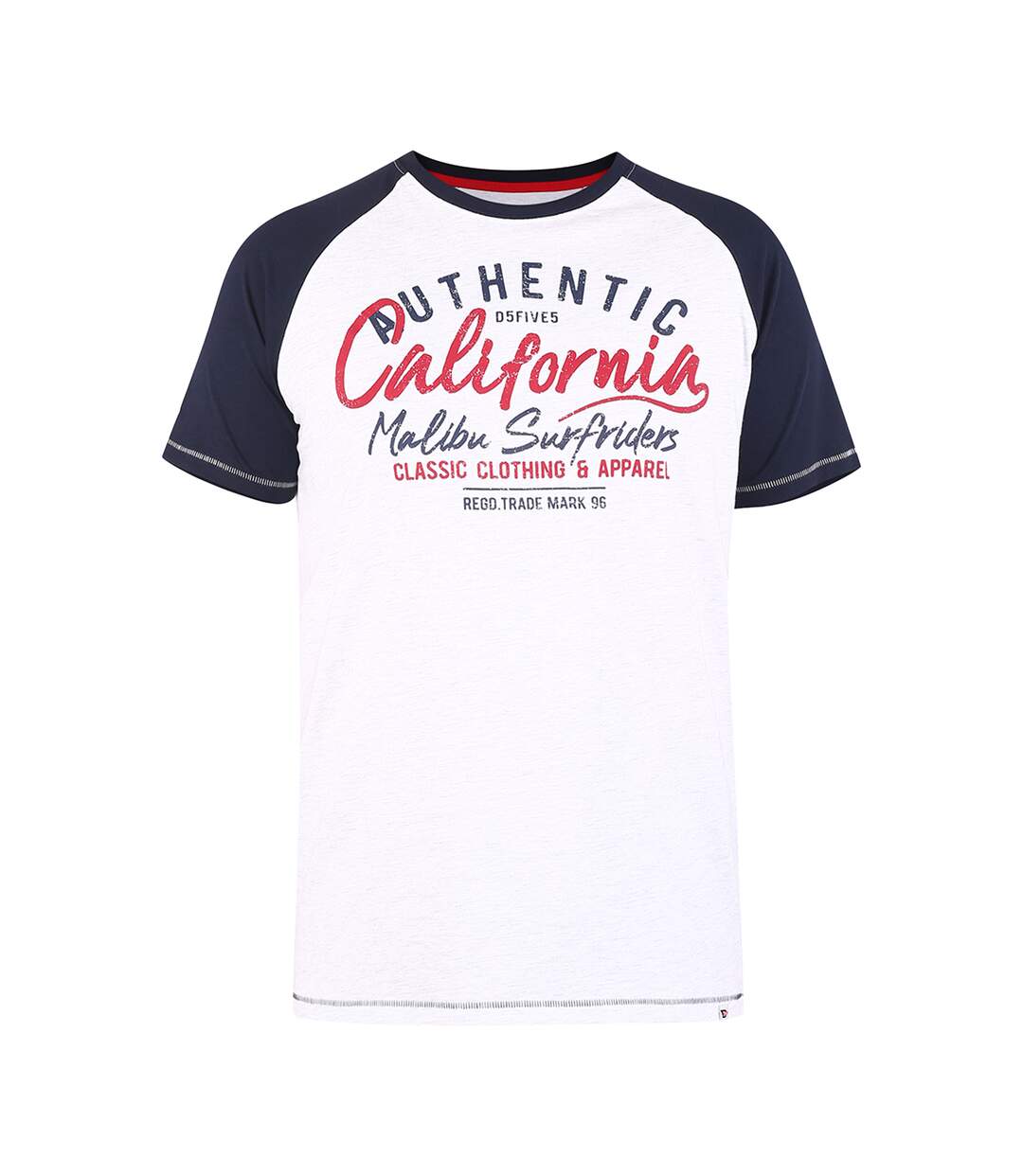 T-shirt d555 sparrow california surf riders homme blanc cassé chiné Duke-1