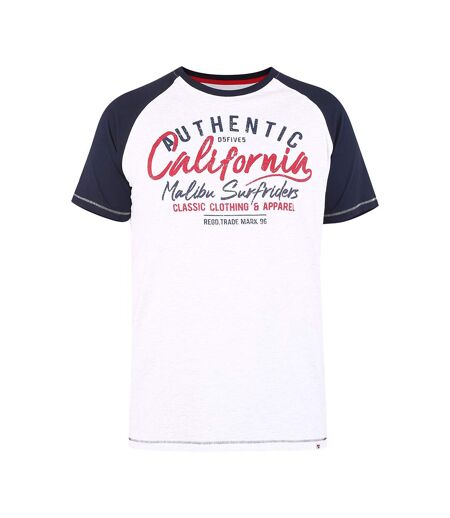 T-shirt d555 sparrow california surf riders homme blanc cassé chiné Duke