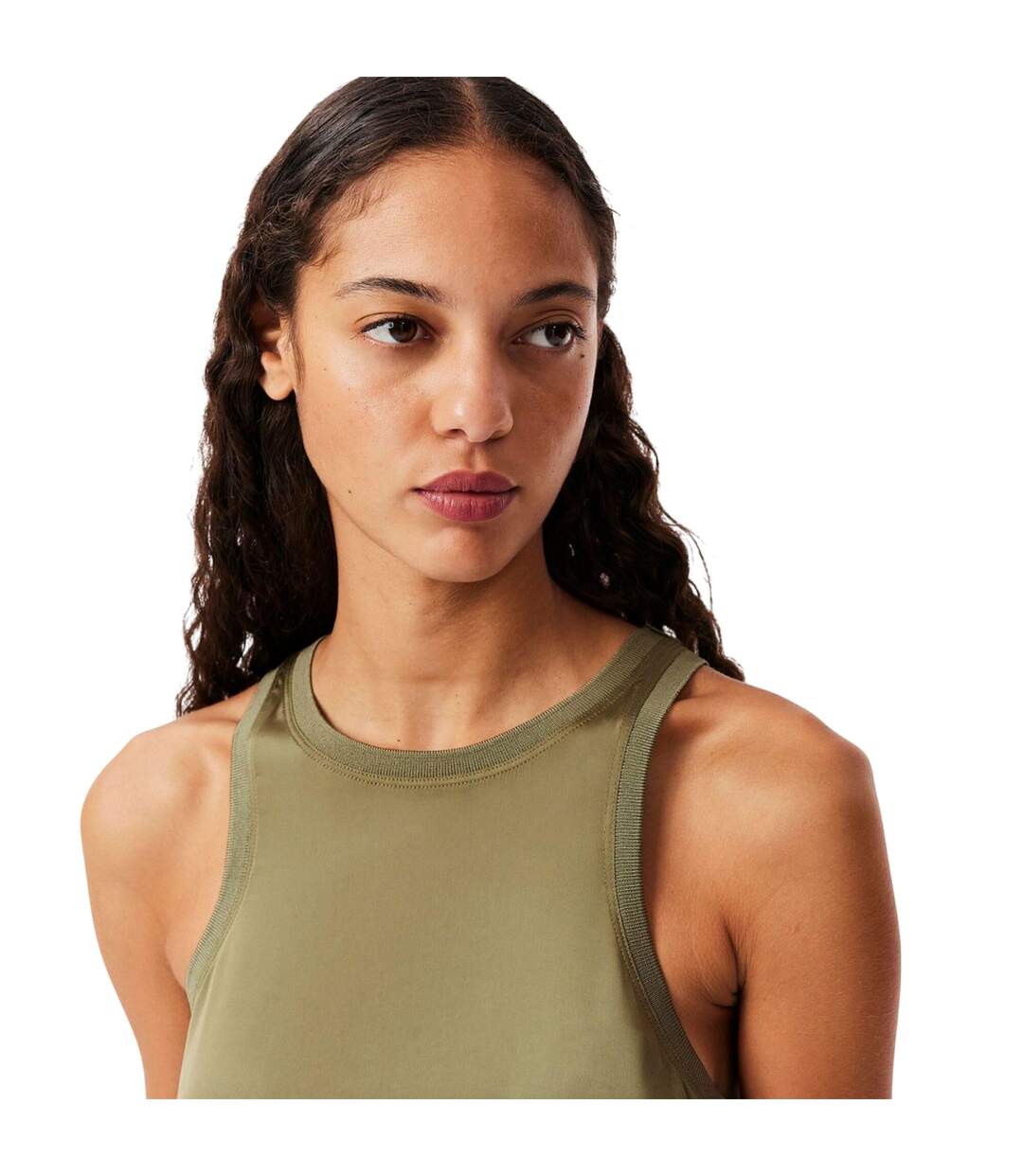 Débardeur Femme Vert Kaki Lacoste-4