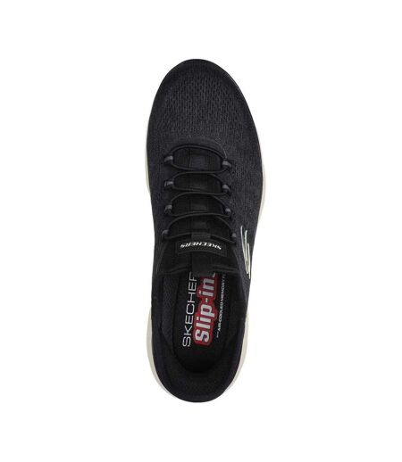Mens Summits Key Pace Mesh Slip-in Flat Trainers Black Skechers