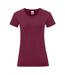 T-shirt manches courtes iconic femme bordeaux Fruit of the Loom