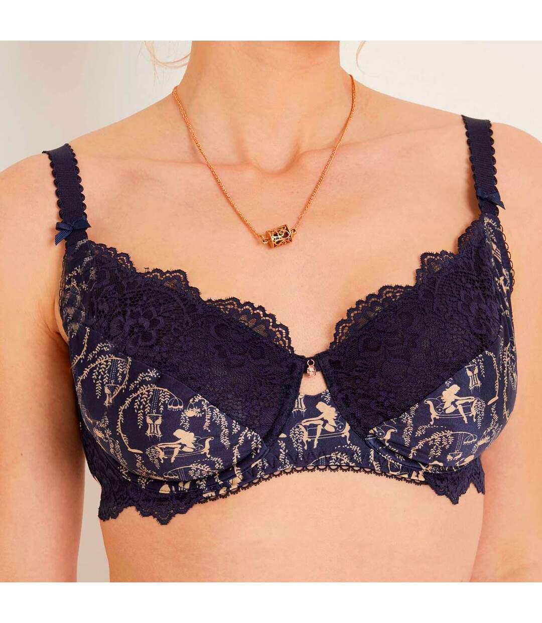 Soutien-gorge emboîtant bleu marine Haute Couture