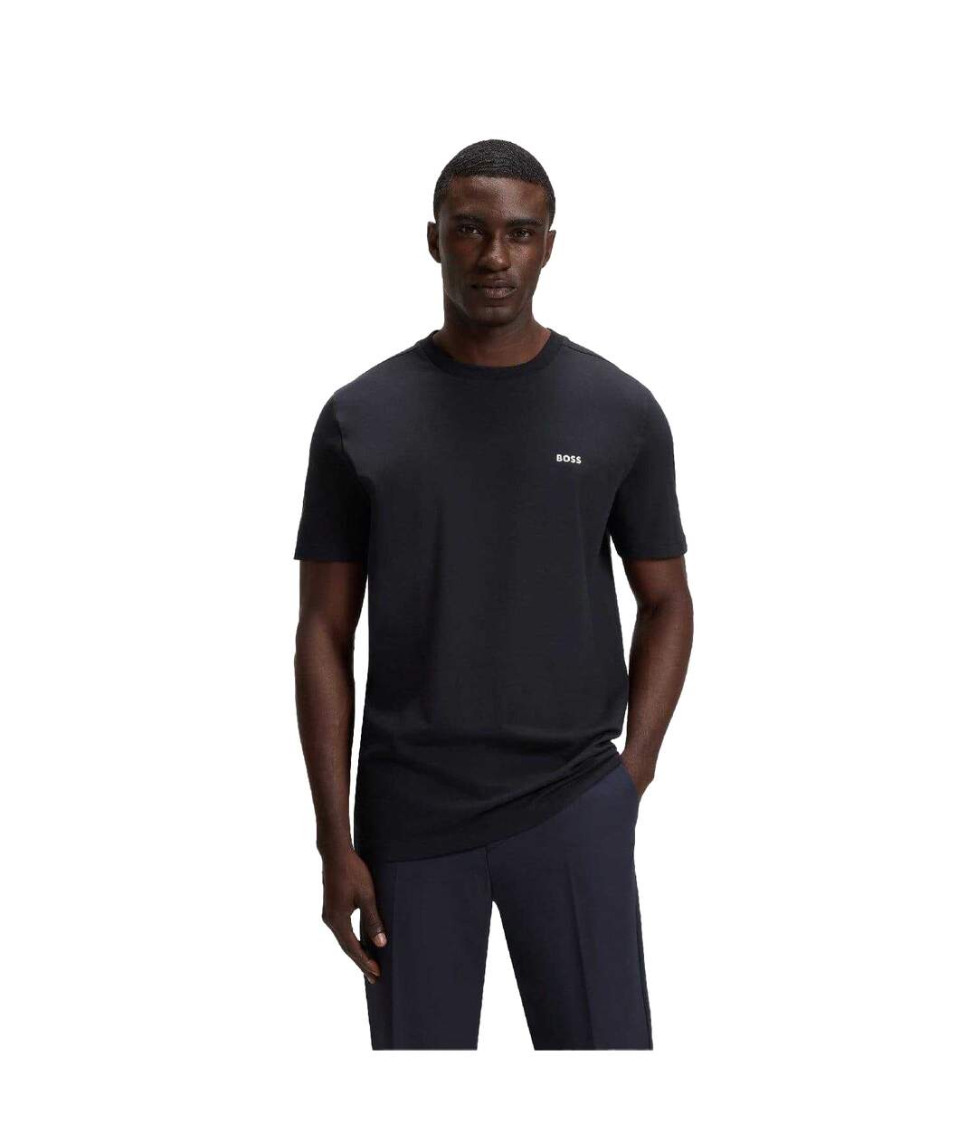 Mens Contrast Logo T-shirt Dark Blue Boss-1