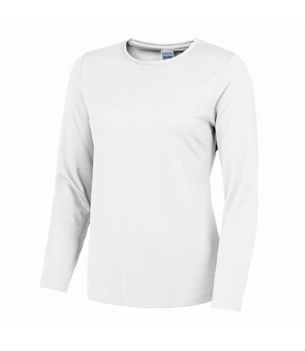 AWDis Just Cool Womens/Ladies Girlie Long Sleeve T-Shirt (Arctic White)