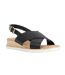 Womens/ladies Lemesos Leather Flat Sandals Black Dune London-4