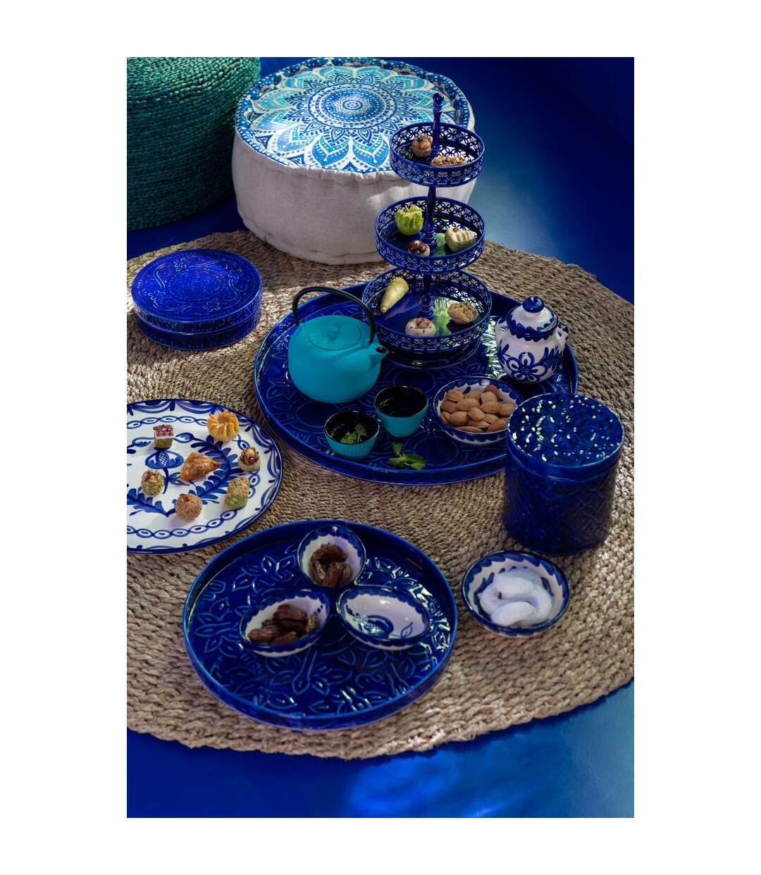 Lot de 2 Boîtes en Métal Nag 20cm Bleu-4
