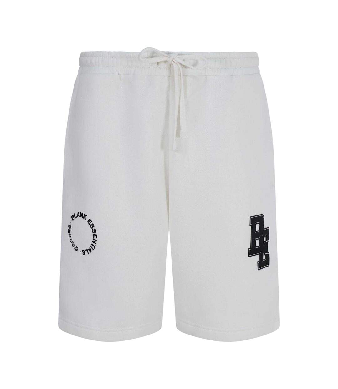 Mens Fleece Sweat Shorts Off White Blank Essentials-1