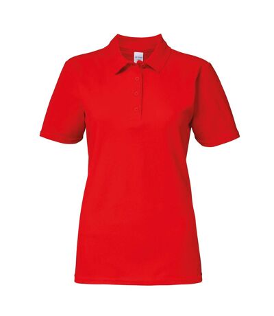 Gildan Softstyle Womens/Ladies Short Sleeve Double Pique Polo Shirt (Red)
