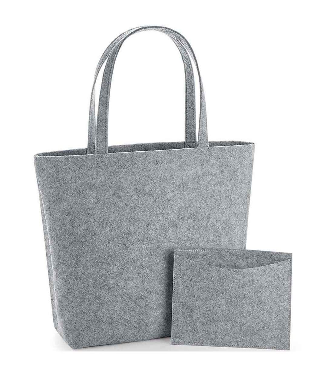 Sac de courses taille unique gris chiné Bagbase-1