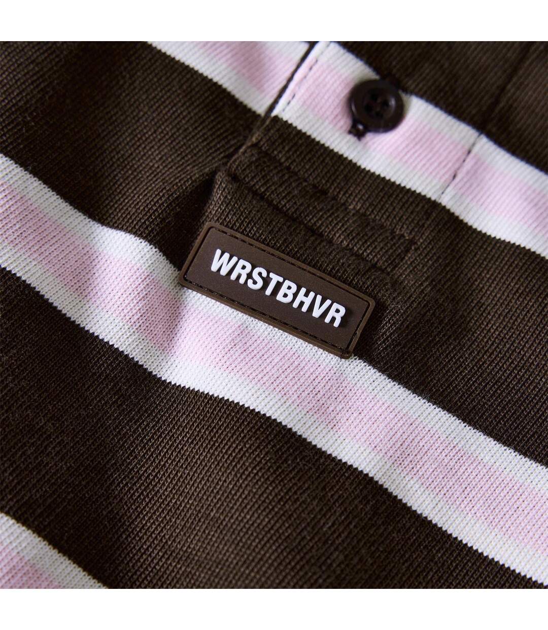 Polo Manches Longues Motif/style À Rayures Femme Marron WRSTBHVR-4