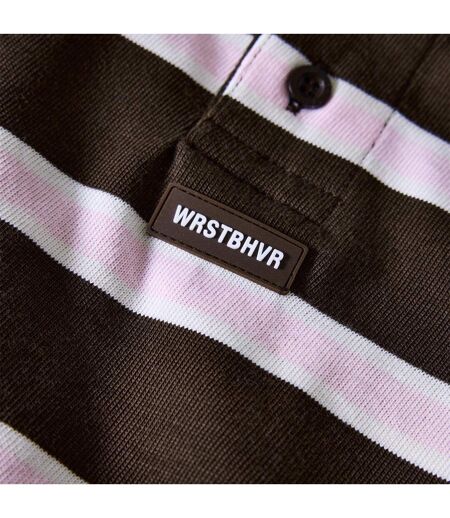 Polo Manches Longues Motif/style À Rayures Femme Marron WRSTBHVR