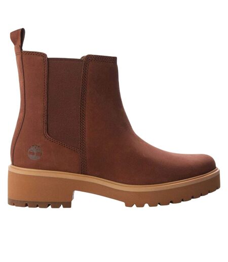 Womens/ladies Cool Leather Block Heel Chelsea Boots Brown Timberland