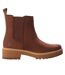 Womens/ladies Cool Leather Block Heel Chelsea Boots Brown Timberland-1