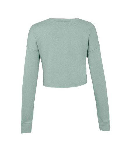 Women´s cropped crew fleece fast fashion dusty blue Bella + Canvas