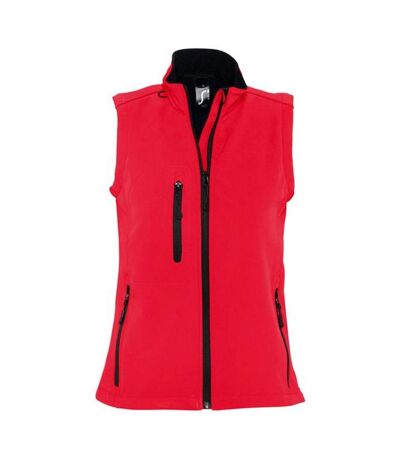 SOLS Womens/Ladies Rallye Soft Shell Bodywarmer Jacket (Red)