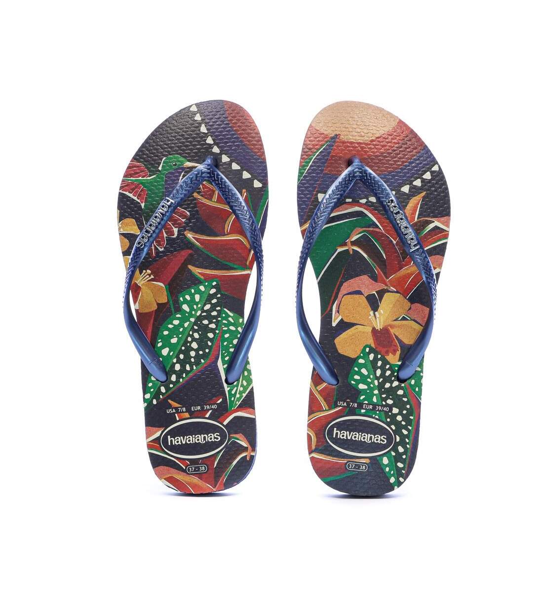 Tongs marine femme havaianas slim tropical-2