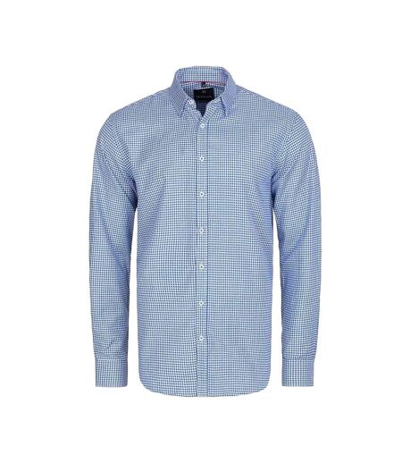 Chemise Motif/style À Carreaux Crete Homme Bleu Di Selentino