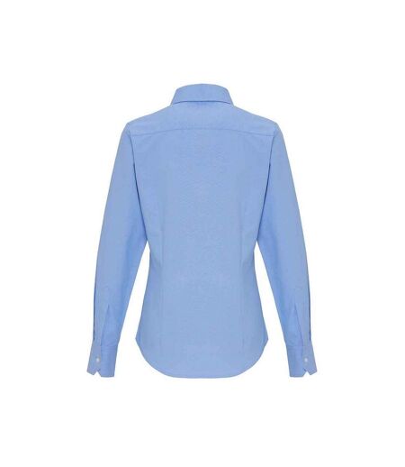 Premier Womens/Ladies Striped Oxford Long-Sleeved Formal Shirt (Oxford Blue) - UTPC5840