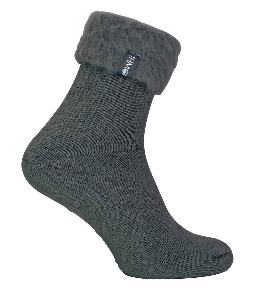 THMO - Homme Chaussettes de Lit Polaire Antidérapantes Chaudes-1