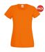 Ladies/womens lady-fit valueweight short sleeve t-shirt pack orange Fruit of the Loom