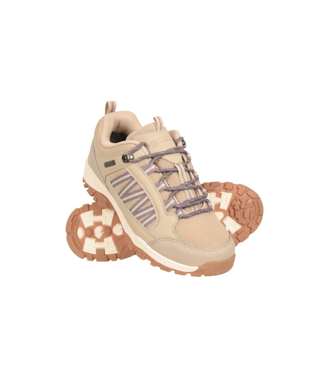 Womens/ladies path waterproof outdoor walking shoes taupe Mountain Warehouse-1