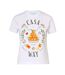 Womens/ladies Casa Way Printed Fitted T-shirt White Casablanca-1
