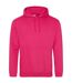 Sweat À Capuche College Adulte Rose Vif Awdis-1