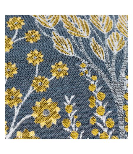 Ophelia jacquard floral cushion cover 50cm x 50cm blue/saffron Wylder