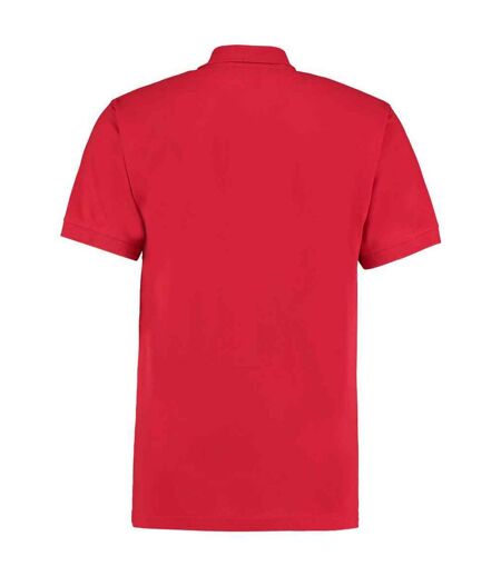 Mens workwear heather polo shirt red Kustom Kit